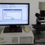 Olympus BHM Reflected Light Microscope w/ Sentech Analyzer + HP Vectra