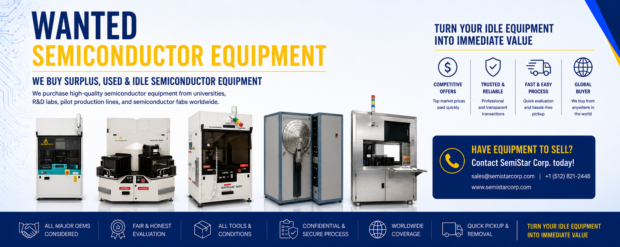 Semiconductor Equipment Wanted - SemiStar Corp.