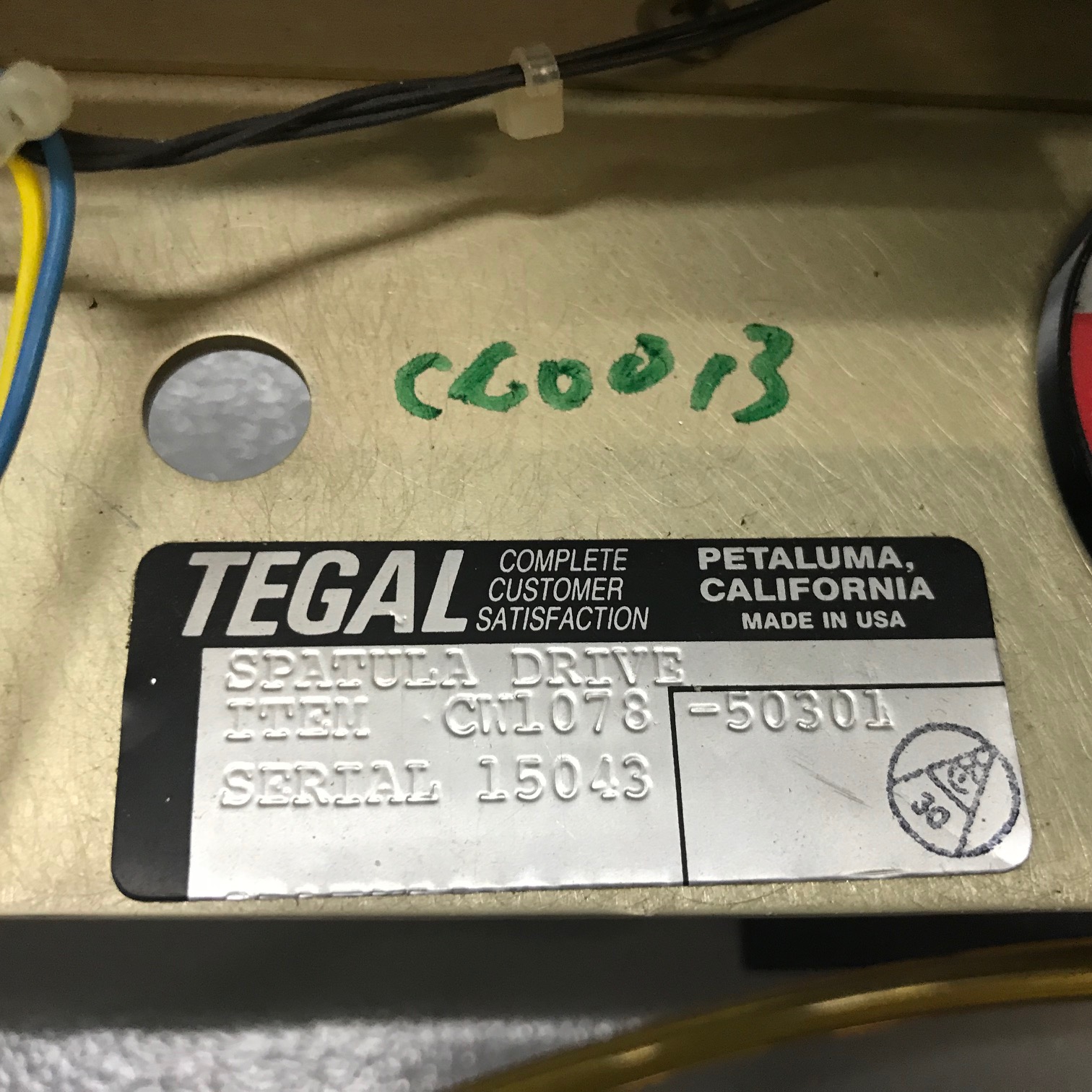 TEGAL 901E TEGAL 903E Tegal WAFER Transfer CW1078-50301 (2) TEGAL 901E TEGAL 903E Tegal WAFER Transfer CW1078-50301