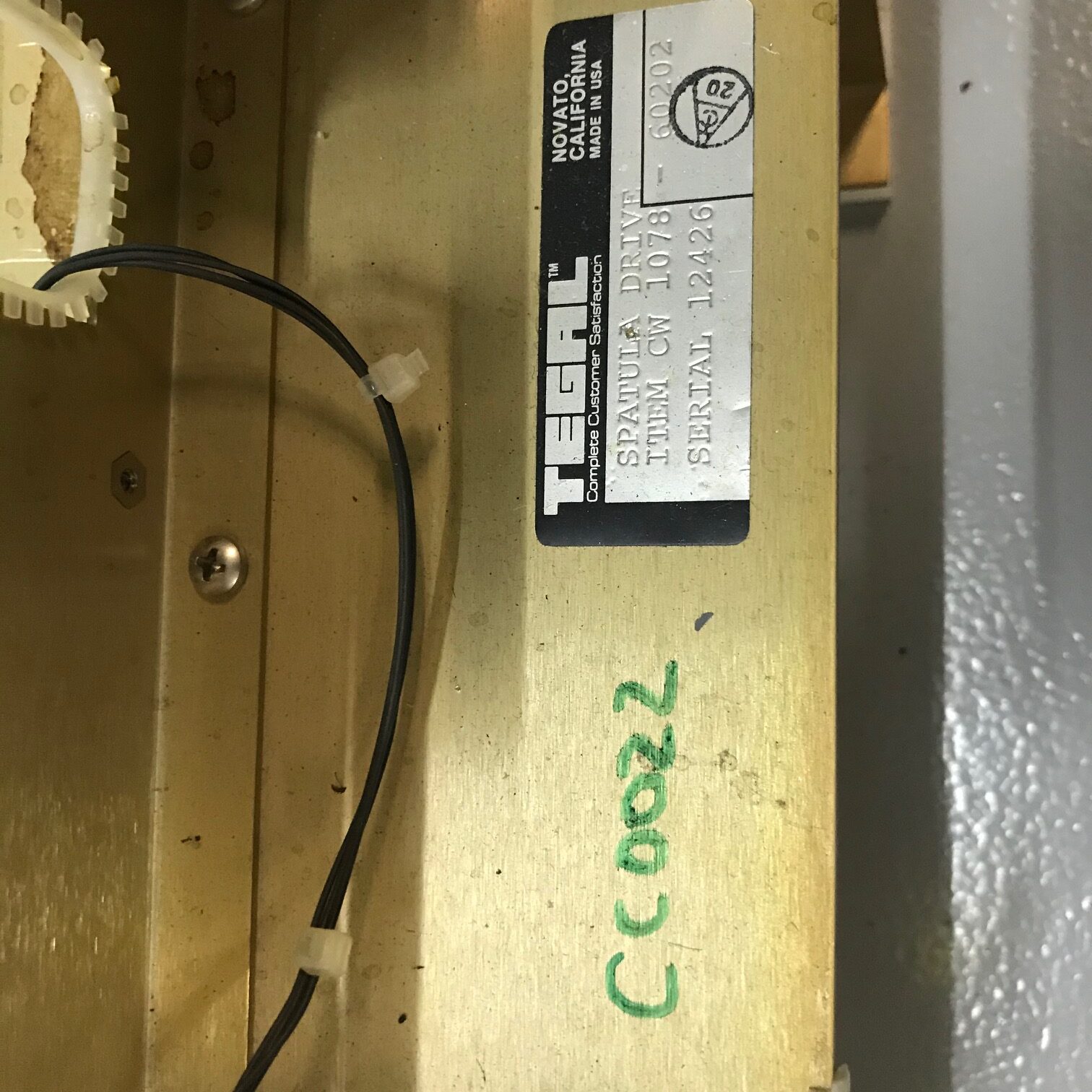TEGAL 901E TEGAL 903E Tegal WAFER Transfer CW1078-60202 (2) TEGAL 901E TEGAL 903E Tegal WAFER Transfer CW1078-60202