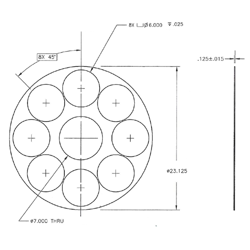 PN 300-600-070 molybdenum Pallet 8 x 6″