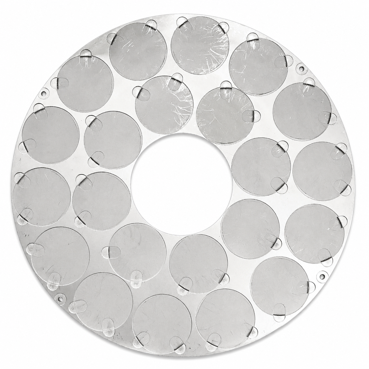 PN 233-1729-65 Pallet, 4 Inch, 22 Wafers , Perkin-Elmer 4410 4450, 4415, 4480 Sputtering Deposition Equipment PN 233-1729-65 Pallet, 4 Inch, 22 Wafers , Perkin-Elmer 4410 4450, 4415, 4480 Sputtering Deposition Equipment